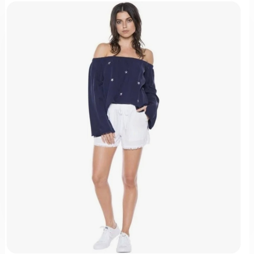 Cloth & Stone Anthropologie Off The Shoulder Star Print Top Size Small